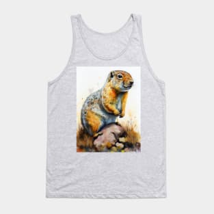 Arctic Ground Squirrel - Watercolor Paint Tank Top